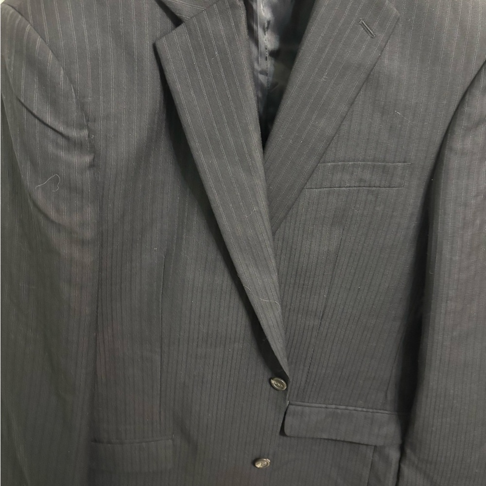 Men's Black Pinstripe Blazer
